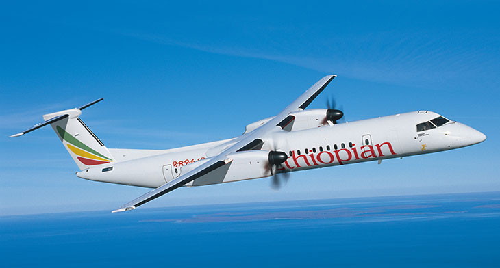 Blade debris punctures Ethiopian Dash 8 cabin during take-off