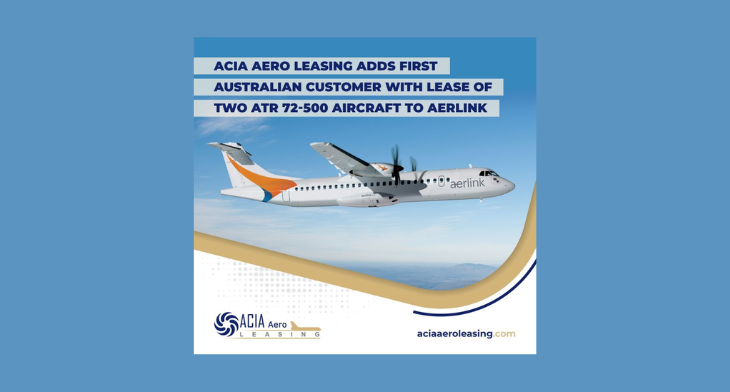 ACIA Aero Leasing welcomes Aerlink as first Australian customer with lease of two ATR 72-500s