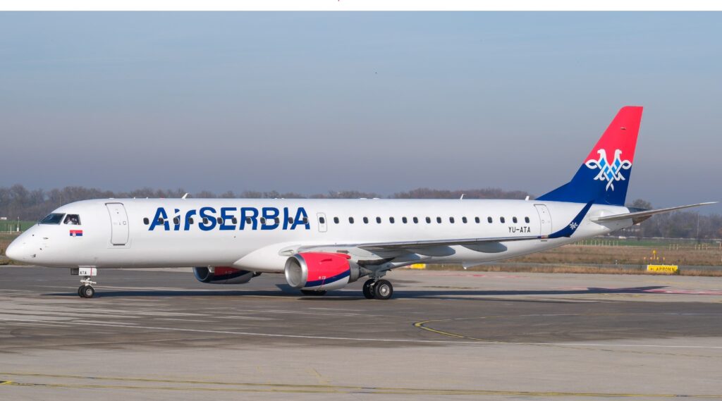 Air Serbia takes delivery of third Embraer E195-E1 from Azorra