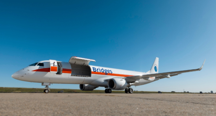 The first Embraer E-Freighter enters service in Europe with Bridges Air Cargo